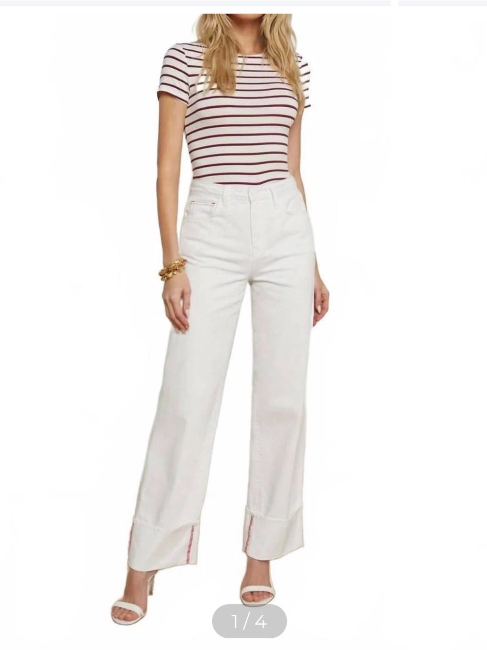 L'Agence - Miley Cuffed Wide-leg Jeans